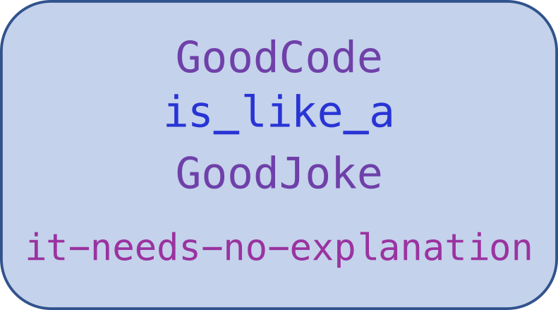 GoodCode is_like_a GoodJoke it-needs-no-explanation