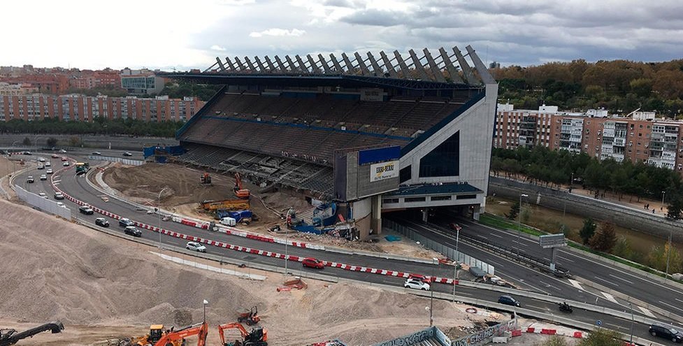 Desmantelación del estadio Vicente Calderón de Madrid durante el 2020